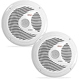 Pyle PLMR51W Dual 5.25'' Waterproof Marine Speakers, 2-Way Full Range Stereo Sound, 100 Watt, White (Pair)