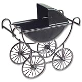 Dollhouse Miniature Black Baby Carriage