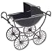 Dollhouse Miniature Black Baby Carriage