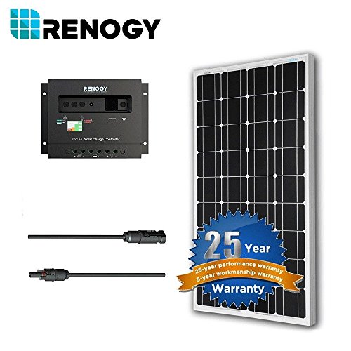 100 Watt 12V Mono Solar Panel Bundle Kit Off Grid for RV Boat