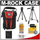 M-ROCK 644 Mesa Verde Camera Case (Black/Red/Orange) + Tripod + Accessory Kit for Point & Shoot Digital Cameras