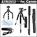 Tripod Accessory Bundle Kit For Canon EOS Rebel T5i, T4i,(650D) T3i, T2i, T3, EOS 70D Digital SLR Camera Includes 57 Inch Pro Tripod + 67 Inch Monopod + 10 Flexible Gripster + Remote Shutter Release + MicroFiber Cleaning Cloth