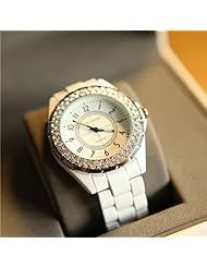 Elegant Fashion Luxury Quartz Crystal Alloy Women Watch White