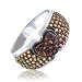 Bling Jewelry Sterling Silver Champagne and Red CZ Ruby Color Heart Ring