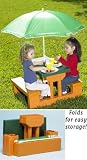 Kids Fold up Picnic Table and Umbrella