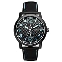Guess Men's Fashion Sporty Analogue Watch W95111G3 with Multidial Black Leather Strap
