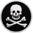 Jolly Roger Embroidered Patch Pirate Skull Crossbones Iron-On Poison Emblem