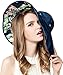 Bienvenu UPF 50+ Women Large Brim Sun Hat,Foldable Roll up Beach Visor Gardening Caps