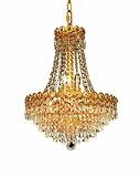 Elegant Lighting 1902D16G/RC Century 20-Inch High 8-Light Chandelier, Gold Finish with Crystal (Clear) Royal Cut RC Crystal