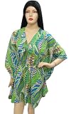 Ultimate Green Printed Sequin Worked Kaftan Caftan Cover up Tunic Valentine's Day Gift