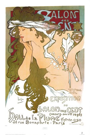Salon des Cent Art Poster Print by Alphonse Mucha, 8x11
