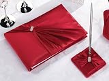 Diamond Red Guest Book with Pen Set