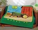 John Deere Model 40 Tractor Soft Throw Fleece Blanket