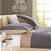 Amazon Brand – Pinzon Reversible Square Matelasse King Sham, Grey/Camel