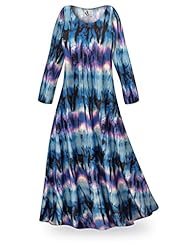 Plus Size Petite A-line Stretchy Long Sleeves Polyester/Spandex Maxi Dress 