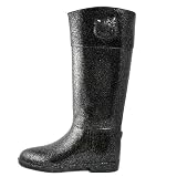 Women's Twenty10 Footwear Licensed Sanrio Hello Kitty Angelina Glitter Rainboots Black