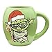 Vandor 99162 Star Wars Yoda Holiday 18 oz Oval Ceramic Mug, Green, Red, and White