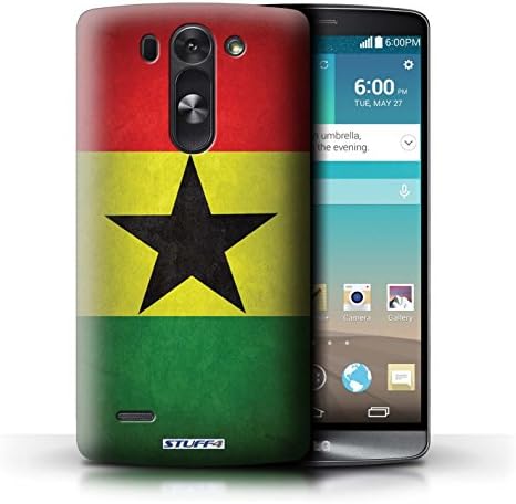 KOBALT® Protective Hard Back Phone Case / Cover for LG G3 S (Mini)/D722 | Ghana/Ghanaian Design | Flags Collection
