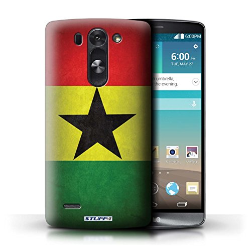 KOBALT® Protective Hard Back Phone Case / Cover for LG G3 S (Mini)/D722 | Ghana/Ghanaian Design | Flags Collection