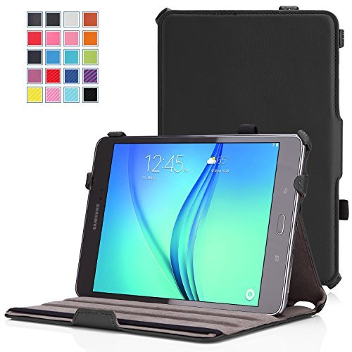 MoKo Samsung Galaxy Tab A 8.0 Case - Slim-Fit Multi-angle Folio Cover Case for Galaxy Tab A 8.0 Tablet SM-T350, With Auto Wake / Sleep and Stylus Pen Loop, BLACK