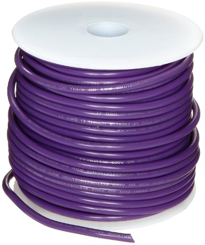 UL1015 Commercial Copper Wire, Bright, Violet, 22 AWG, 0.0253