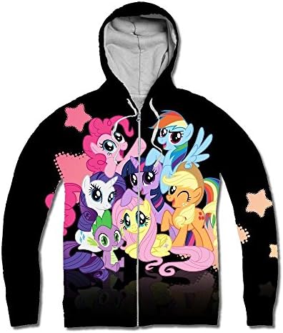 Custom Unisex Pullover my little pony Hoodie Zipper Full Print