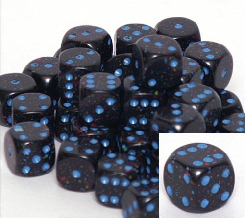Childrens Toyshop  Toys : Speckled 12mm d6 Blue Stars Pipped Dice