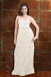 Women's Cotton Full Length Sleeveless Nightgown - Sleepwear with Hearts Design