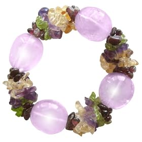 Good Luck Bracelet With Multi Gemstones And Amethyst