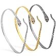 1/5ctw Ruby & Diamond Snake Bangle in 14kt Gold