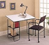 3 Piece Drafting Table Set Desk W/Lamp & Chair by Coaster Furniture