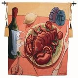 Lobster Fest Tapestry Wallhanging Comes With Wall Hanging Rod and Tassels