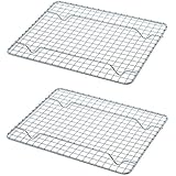 Update International Heavy-Duty 1/4 Size Cooling Rack, Cooling Racks, Wire Pan Grade, Commercial Grade, Oven-Safe, Chrome, 8 x 10 Inches, Set of 2