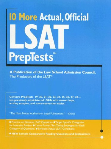 10 More Actual, Official LSAT PrepTests (Lsat Series) (Lsat Series)
