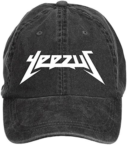 Adjustable Yeezus Logo Design Baseball Cap-Washed 100% Cotton Black by Xindgk
