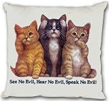 Eigenschaften shark-toys  / Katzen Kissen - Nix Sehen Hören Sagen Katze Mietze Felidae Pussi Katzenklo Miau Geschenk Geburtstag T-Shirt