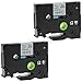 NineLeaf 2PK 12mm 1/2'' Label Tape Replacement Compatible for Brother P-Touch TZe-231 TZe 231 TZ231 TZ-231 PTH110 PT-D200 PTD600 PT-D400 Label Maker Standard Laminated Black on White Labeling Refills