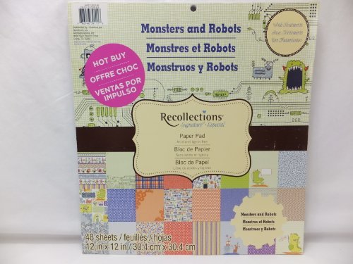 Monsters and Robots 12 x 12 Scrapbook Paper Pad