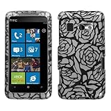 Silver Black Rose Protector Case for AT&T HTC Surround