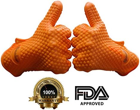 Kitchenero Silicone Oven Gloves Heat Resistant Potholder for Cooking, Baking, Grilling, BBQ &amp; Smoking, X-large, 1 Pair