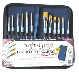 Royal Langnickel Keep N' Carry Artist Soft Grip Brush Set with Zippered Case