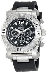 REACTOR Men's 93801 Neutron Chronograph Black Coral Dial Rubber Strap Watch