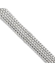 Leslies Sterling Silver Polished Mesh Braided Bracelet