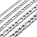 Zysta Stainless Steel 3mm Wide Thick Sturdy Nickel Free Necklace 20 inch Lobster Clasp Figaro Chain Link Women Men Replacement Charms Pendant Neck Rope Cable