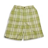 Mak the Yak - Toddler Boys Plaid Bermuda Short, Mustard, Green