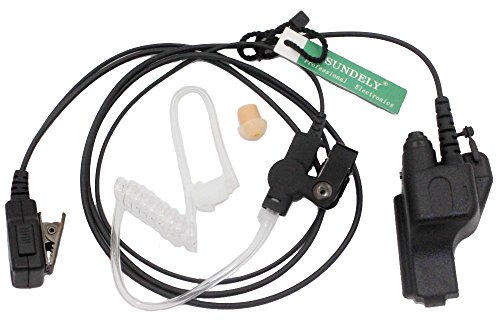 SUNDELY® FBI Style Acoustic Tube Earpiece/ Headset for Motorola Radios Walkie Talkie GP900 GP1200 MTX8000 XTS1500 EFJohnson-5000 Multi-pin
