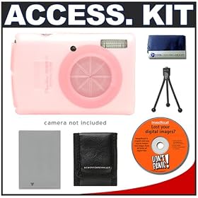 Snug-It Tight Fit Camera Skin (Pink) with Spare NB-5L Battery + Cameta Bonus Accessory Kit for... by Delkin