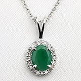 nadi 天然エメラルド約2ct ダイヤモンド 0.2ct 取り巻き シルバー ペンダント ネックレス Silver 925 2ct Emerald 0.2ct Diamond Pendant Necklace