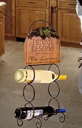 Wine bottle iron holder with personalization