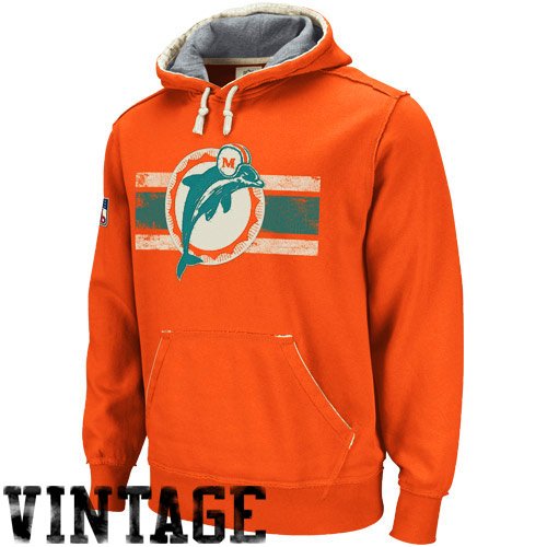 Reebok Miami Dolphins Vintage Applique Hooded Sweatshirt Large